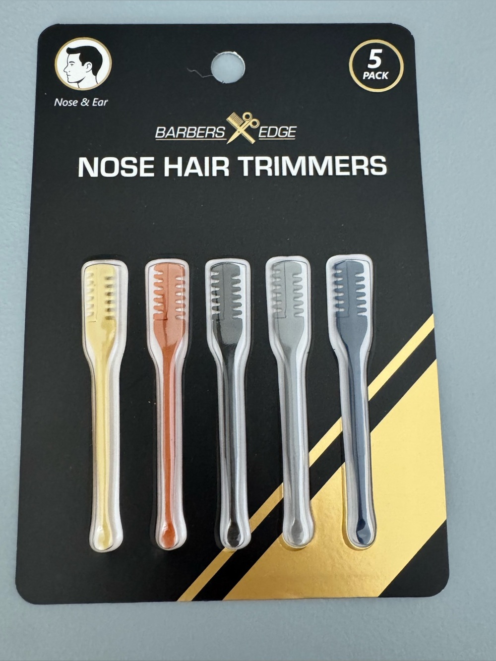 Men’s Nose Hair Trimmers – Black, Gold, Brown, Silver, Gray (5 Pack)